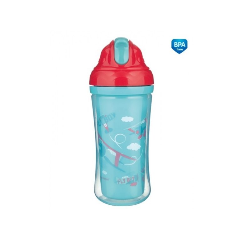 Bidon z silikonową rurką 260 ml samolot – CANPOL BABIES CA74/052W