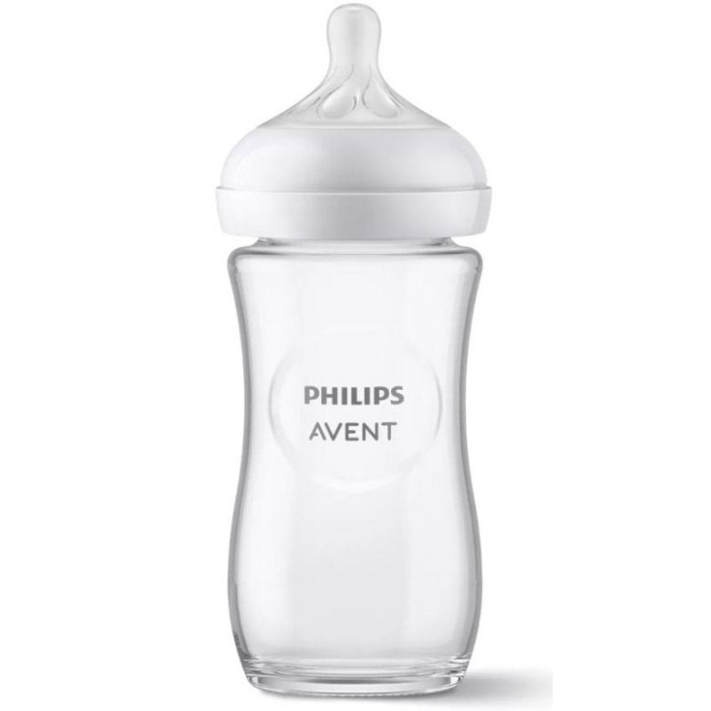 Butelka szklana Philips Avent Natural 240 ml z antykolkowym smoczkiem, 1m+ AVSCY933/01