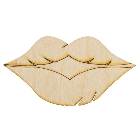 Drewniana ozdoba w kształcie ust do dekoracji i projektów DIY
