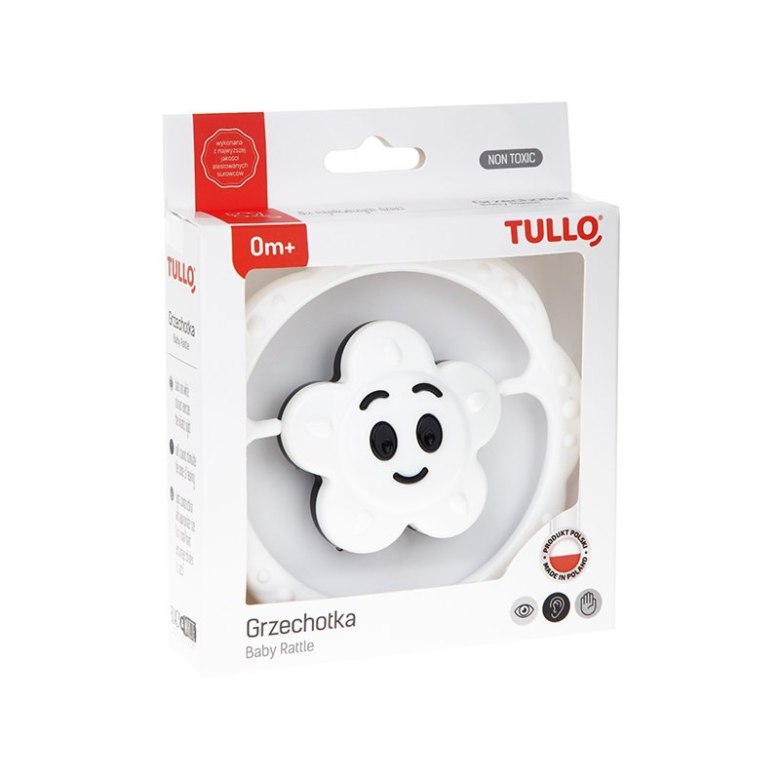 Grzechotka czarno-biała kwiatek Tullo PI155