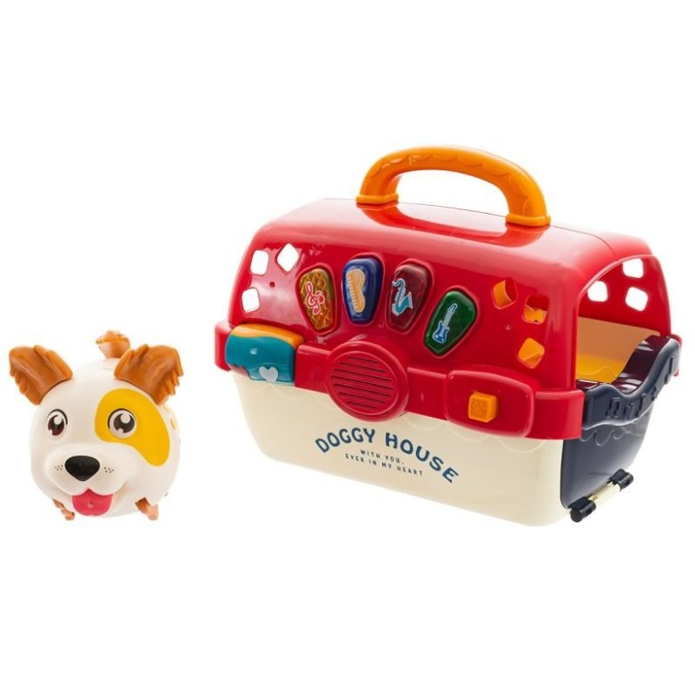 Interaktywny domek dla psa Doggy House z figurką szczeniaka – kolorowa zabawka edukacyjna dla dzieci
