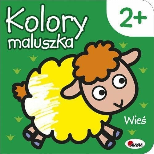 Okładka książeczki „Kolory maluszka – Wieś” z ilustracją owieczki dla dzieci 2+