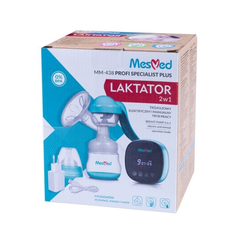 Laktator Profi Specialist Plus 2w1 MESCOMP MM-438 – elektroniczny i manualny MES4382