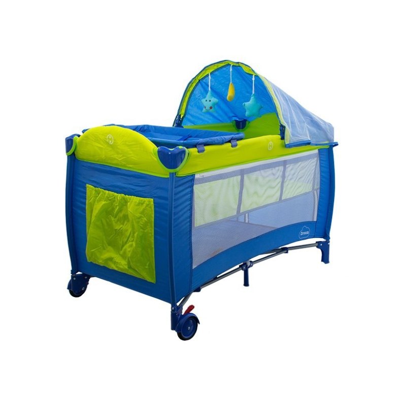 Łóżeczko turystyczne z daszkiem, przewijakiem i moskitierą (do 14 kg) EB406B