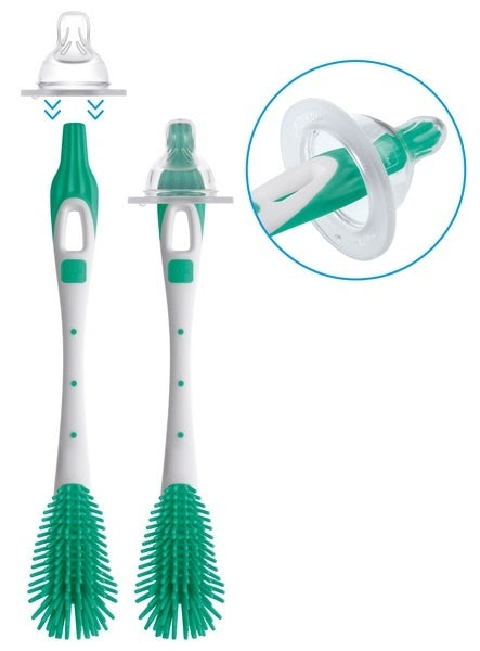 Miękka szczotka do butelek i smoczków – zielona MAM856662