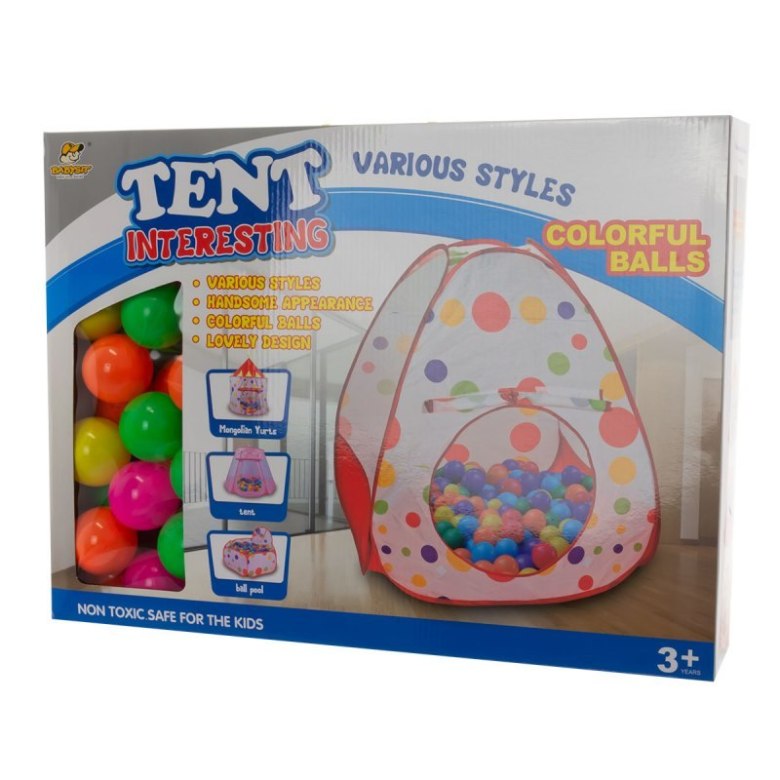 Namiot z piłkami EUROBABY 0864814 – kolorowy namiot z piłeczkami dla dzieci, lekki zestaw do zabawy w domu i na zewnątrz