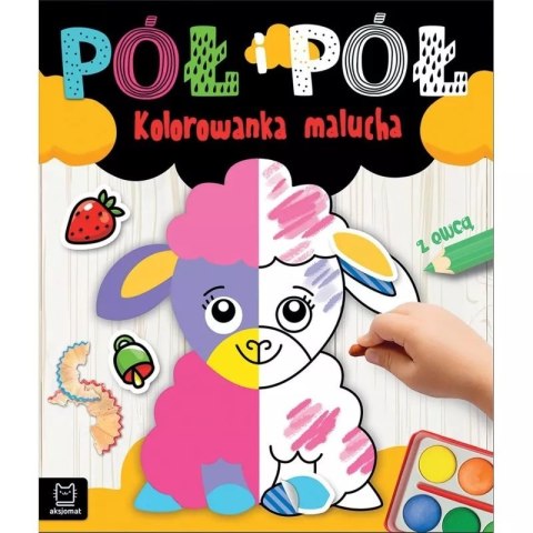 Okładka książeczki Pół na Pół Kolorowanka Malucha z owieczką do kolorowania
