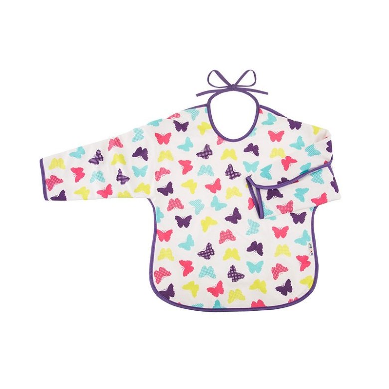 Śliniak rękawek motyle AKUKU – wiązany, wodoodporny ALA1743