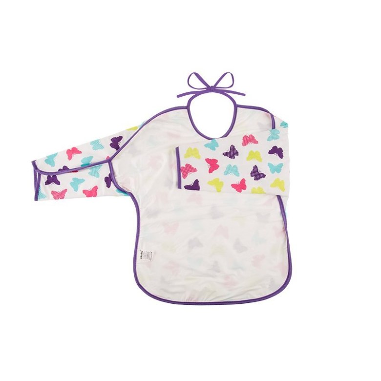 Śliniak rękawek motyle AKUKU – wiązany, wodoodporny ALA1743