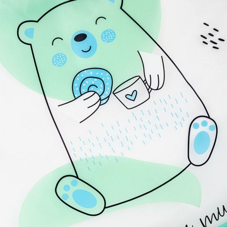 Śliniak z rękawem misio AKUKU – fartuszek EVA z kieszonką ALA0518