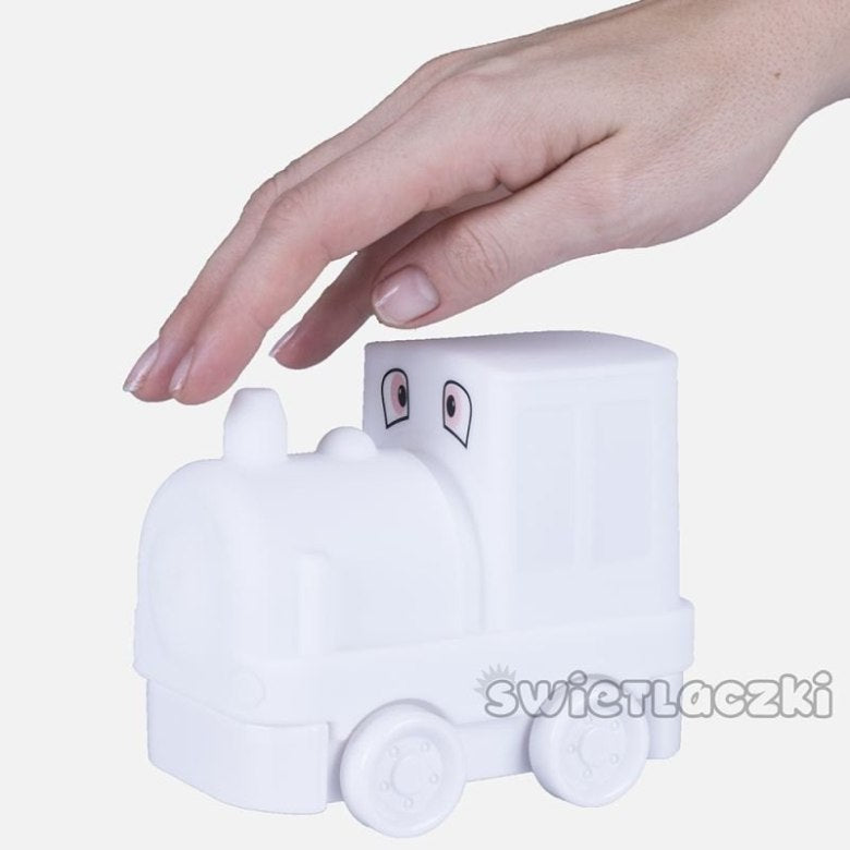 Lampka nocna silikonowa Lokomotywa – miękka, dotykowa, zmieniająca kolory MES011