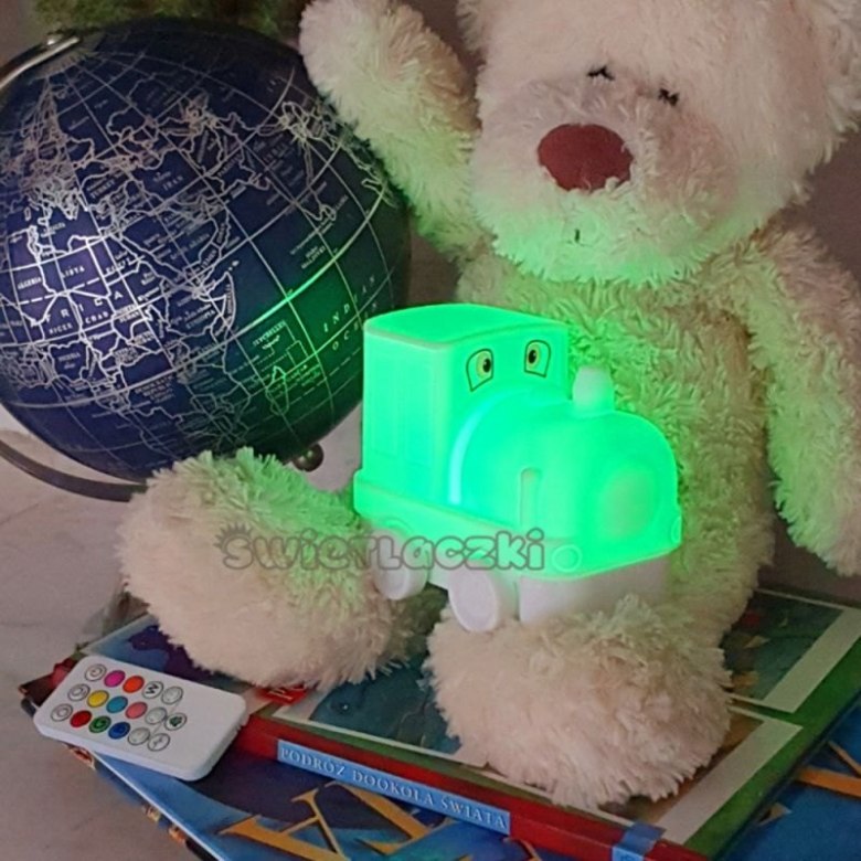 Lampka nocna silikonowa Lokomotywa – miękka, dotykowa, zmieniająca kolory MES011
