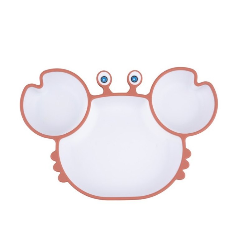 Talerz krab ceglasto-biały GILIGUMS – silikonowy z przyssawką