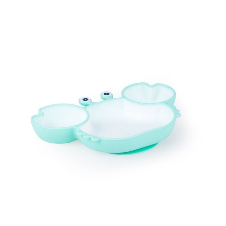 Talerz krab miętowo-biały GILIGUMS – silikonowy z przyssawką DUMGG50785