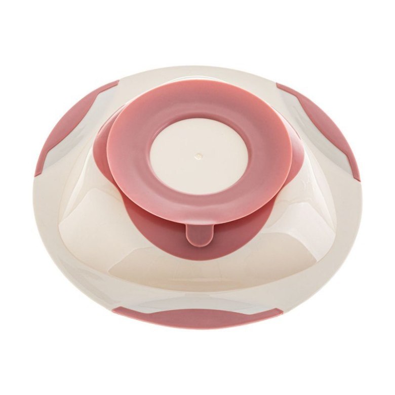 Talerzyk z przyssawką róż/szary AKUKU – stabilny i bezpieczny ALA0525
