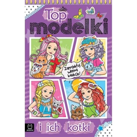 Okładka książeczki Top Modelki i ich Kotki z dziewczynkami i ich kotami
