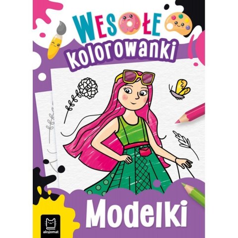 Okładka kolorowanki Wesołe Kolorowanki Modelki z rysunkiem dziewczynki do pokolorowania
