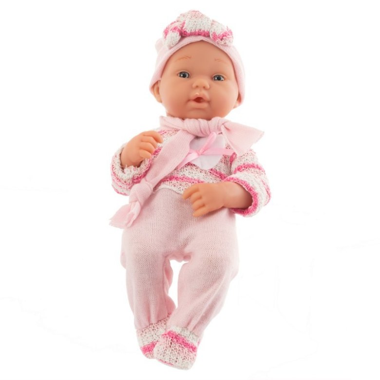 Lalka niemowlę 37 cm w różowym ubranku i czapeczce – urocza zabawka dla dzieci do zabawy w opiekę