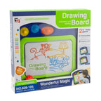 Magnetyczna tablica do rysowania w pudełku – zestaw dla dzieci z rysikiem i stempelkami, rozwijający kreatywność i koordynację