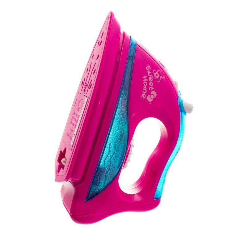 Różowe zabawkowe żelazko Sweet Home z niebieskimi detalami – zabawa w dom