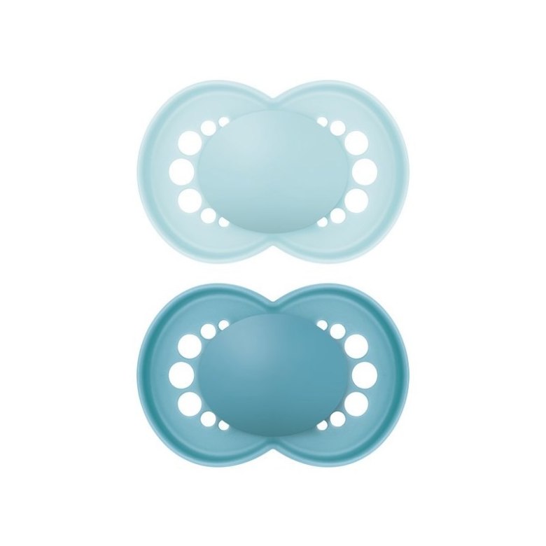 Smoczki MAM Original 16+, jasnoniebieski i ciemnoniebieski, matowe bez nadruku