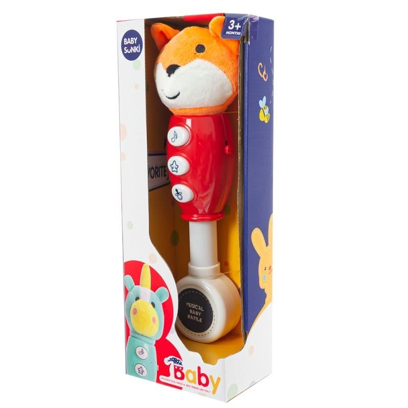 Muzyczna zabawka pałka z liskiem w opakowaniu